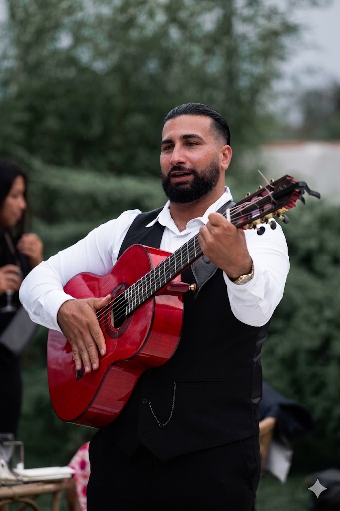 Membres du groupe Arte Gipsy sur scène en plein concert